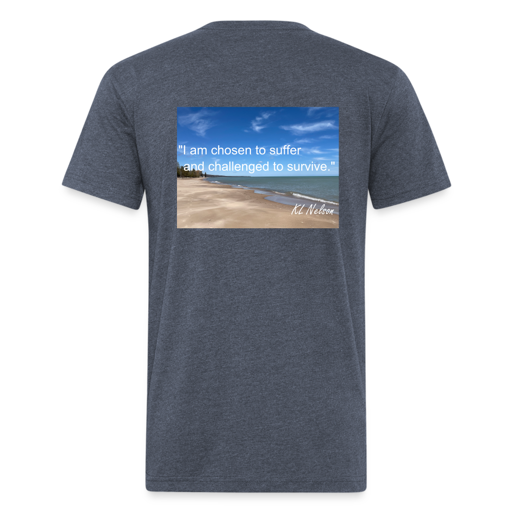 Fitted Cotton/Poly T-Shirt by Next Level - heather navy