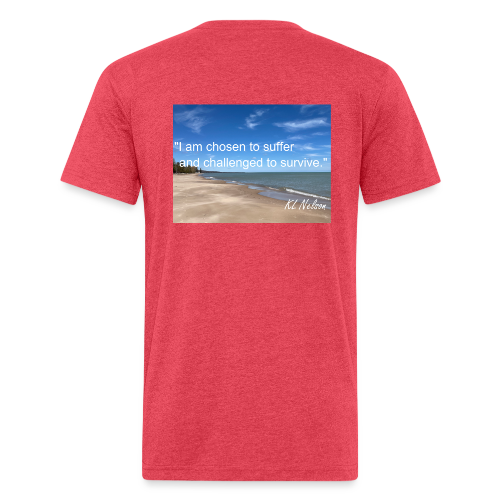 Fitted Cotton/Poly T-Shirt by Next Level - heather red