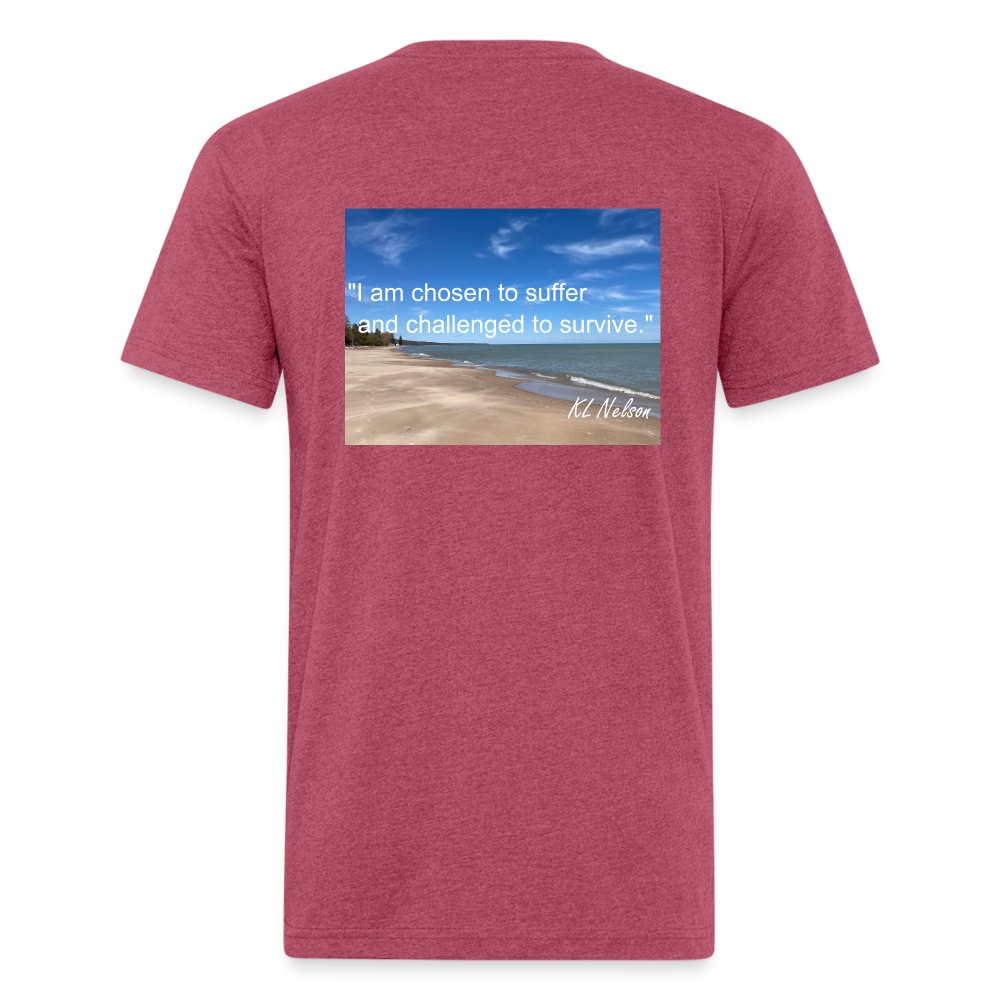 Fitted Cotton/Poly T-Shirt by Next Level - heather burgundy