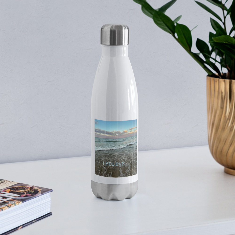 Insulated Stainless Steel Water Bottle - white