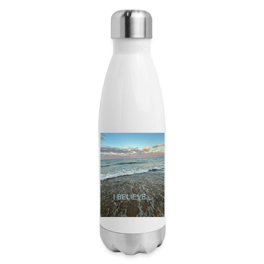 Insulated Stainless Steel Water Bottle - white