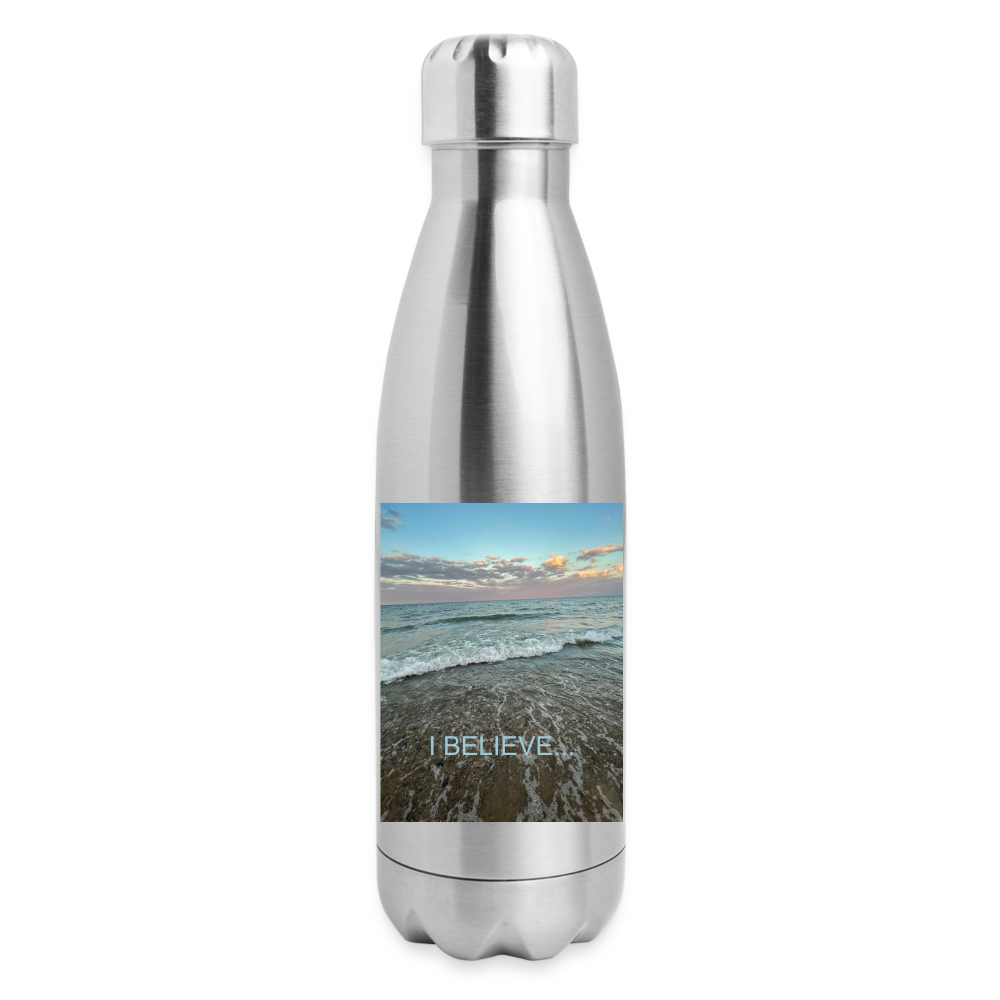 Insulated Stainless Steel Water Bottle - silver