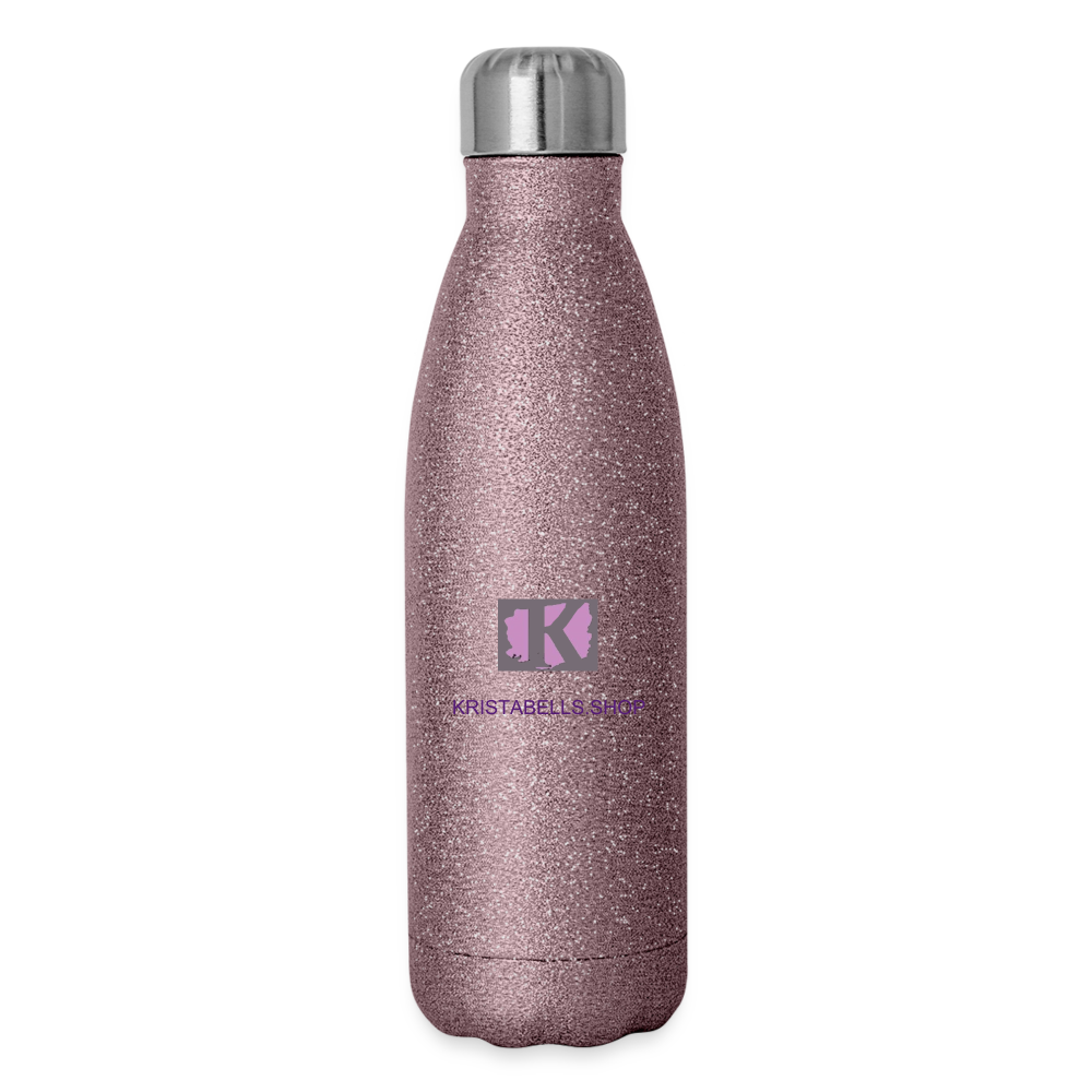 Insulated Stainless Steel Water Bottle - pink glitter