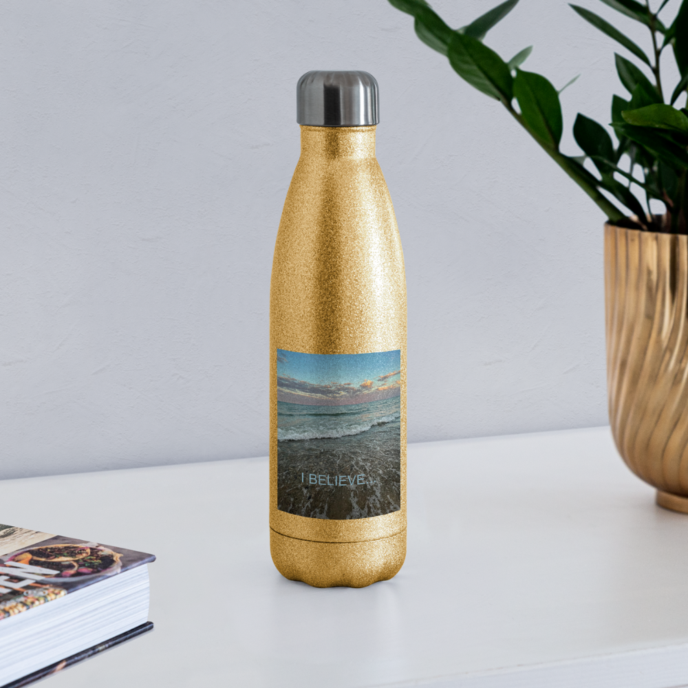 Insulated Stainless Steel Water Bottle - gold glitter