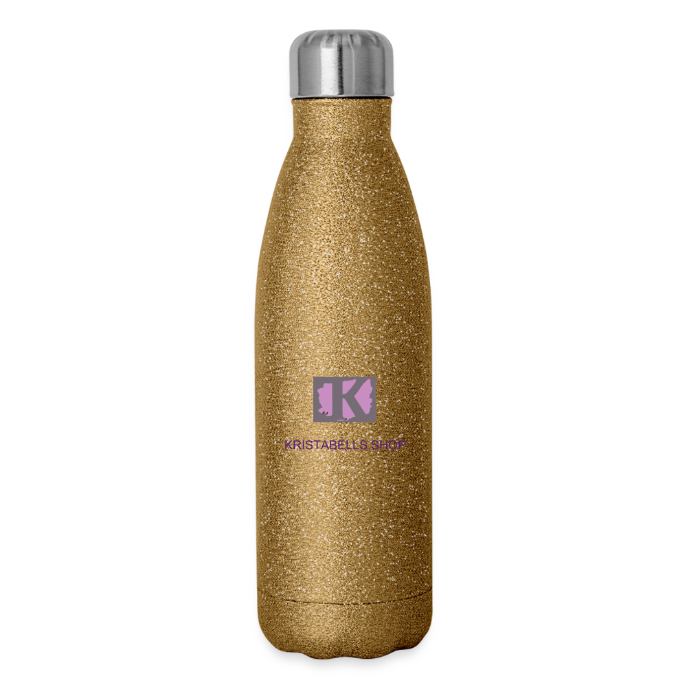 Insulated Stainless Steel Water Bottle - gold glitter