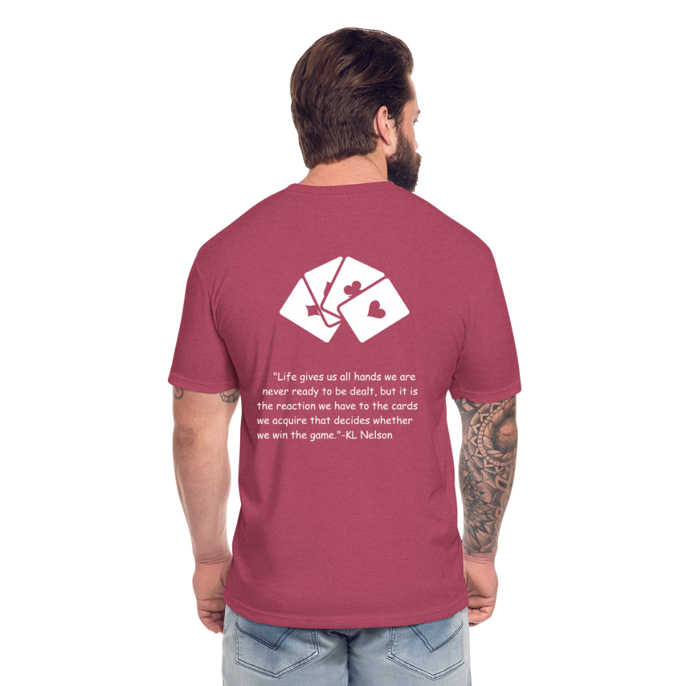 Fitted Cotton/Poly T-Shirt by Next Level - heather burgundy