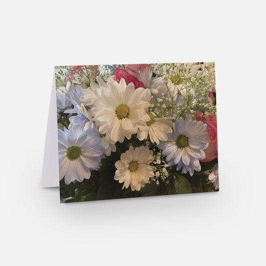 Faith, Daisies, and Sky Blue Pink Blank Notecards